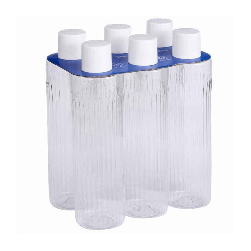 Jaypee Plus Ribba Fridge Plastic Water Bottle Set of 6 | Transparent | Capacity 860 ml Each Jaypee Plus Ribba Fridge Plastic Water Bottle Set of 6 | Transparent | Capacity 860 ml Each