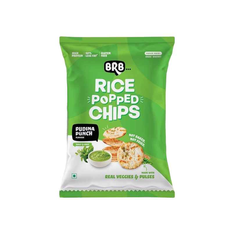 BRB Rice Popped Chips Pudina Punch Flavour BRB Rice Popped Chips Pudina Punch Flavour