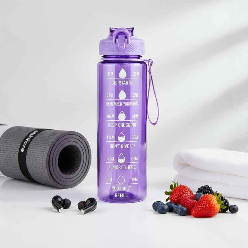 2Mech Motivational Time Marker Water Bottle | Purple - 1 L 2Mech Motivational Time Marker Water Bottle | Purple - 1 L
