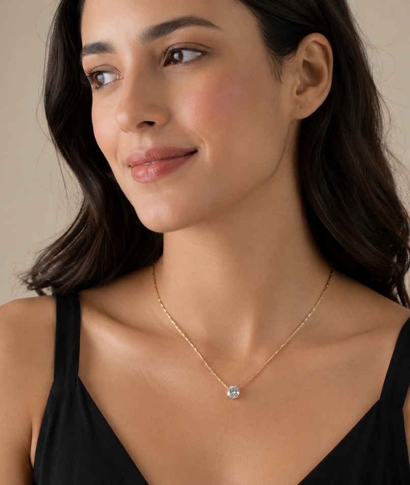 Palmonas Delicate Diamond Studded Necklace For Womens | Waterproof And Anti-Tarnish Palmonas Delicate Diamond Studded Necklace For Womens | Waterproof And Anti-Tarnish