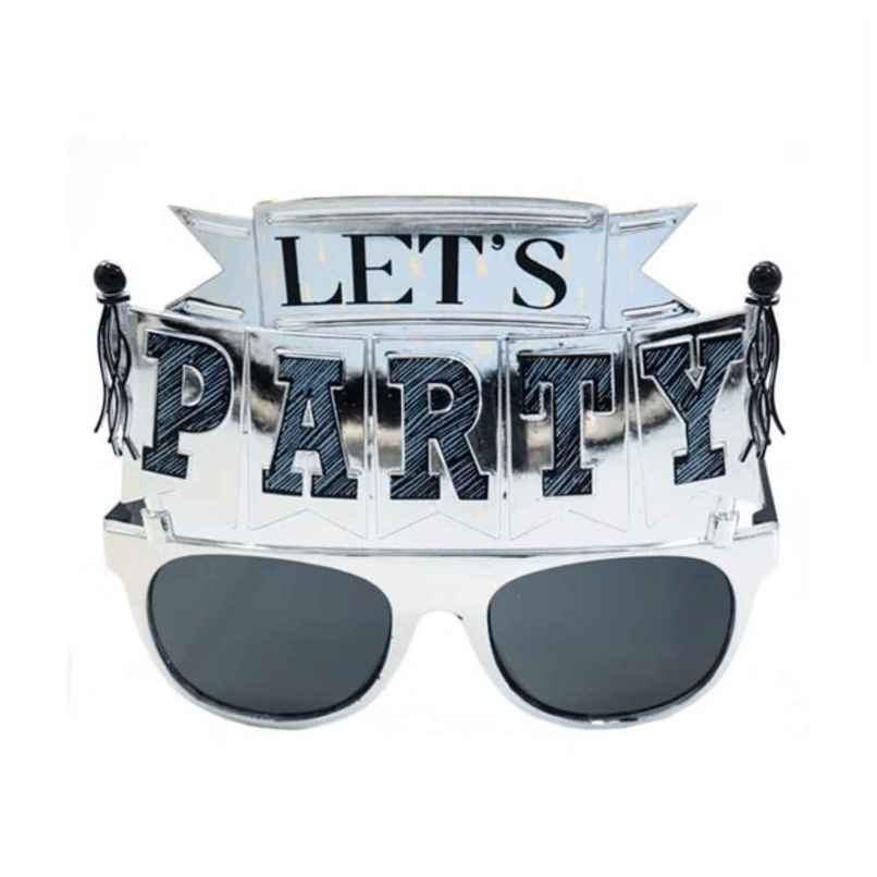 Funky Lets Party Glasses | Chrome
