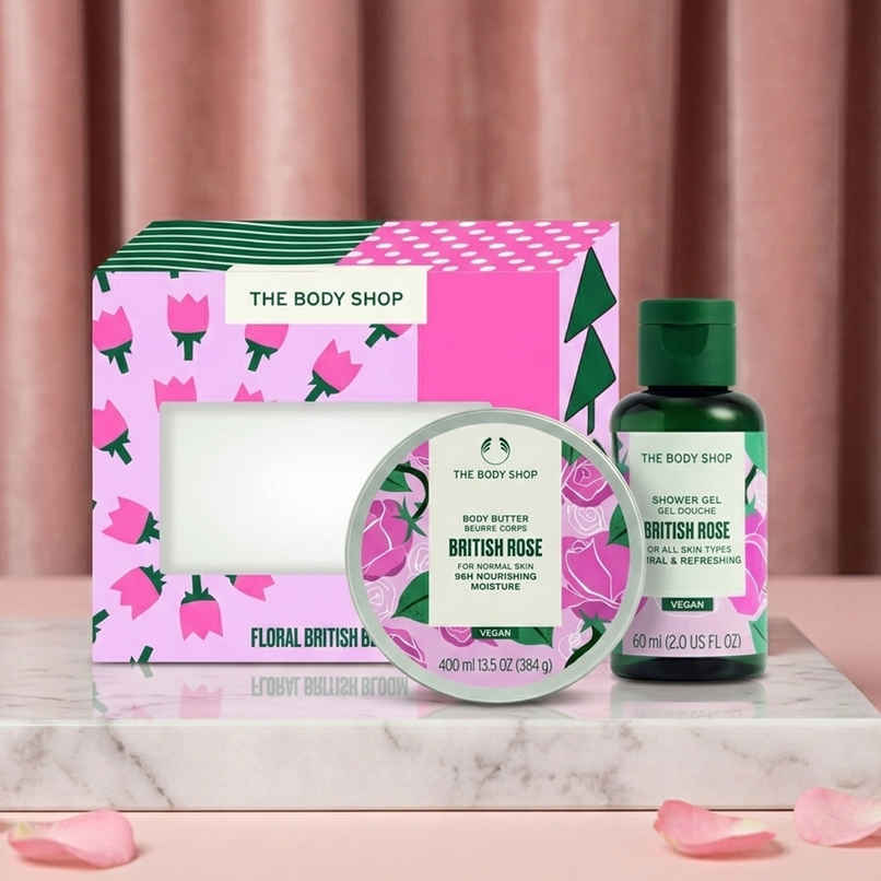 The Body Shop British Rose Shower Gel And Body Butter Gift Box