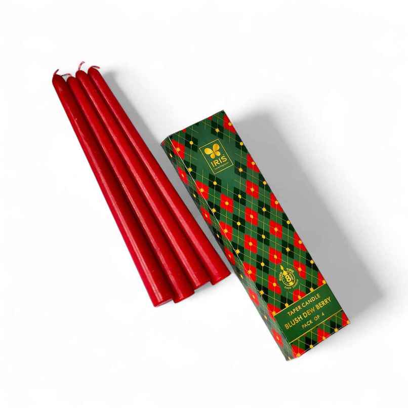 IRIS Berry Fragranced Taper Candles | 8 Hours Burning Time | 10 in | Home Decor