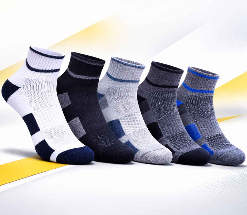 Dollar Men's Cotton Ankle Length Socks | Multicolour - Free Size