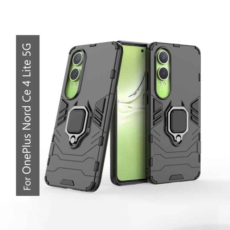 Kwine Case OnePlus Nord Ce 4 Lite Back Cover - Ring Holder Stand Case