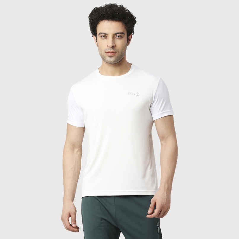 Playr Men's Adult Training Tee Polyester for All Season | White | M Playr Men's Adult Training Tee Polyester for All Season | White | M
