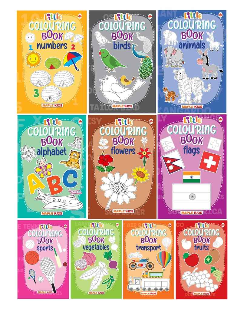 Little Colouring Books for Kids (Set of 10 Books)