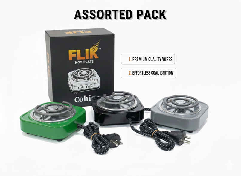 FLIK Premium Hookah Hot Plate Assorted Pack | Coal Heater FLIK Premium Hookah Hot Plate Assorted Pack | Coal Heater