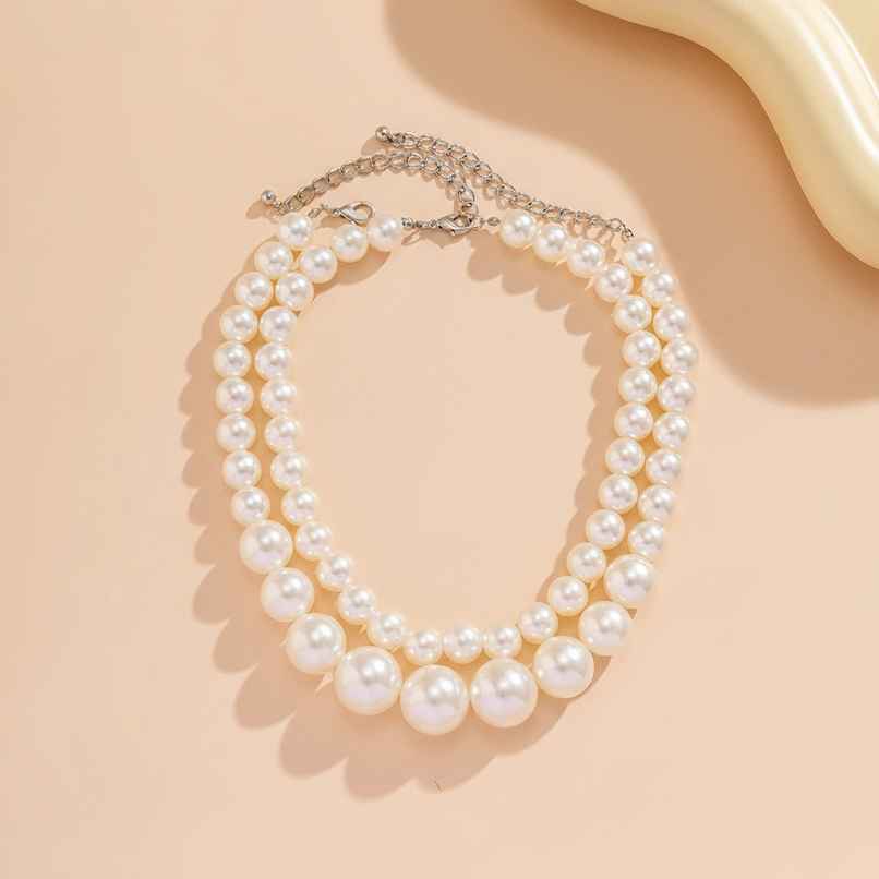 Shining Diva Fashion Set of 2 Latest Stylish Choker Pearl Necklace for Women and Girls | 15965np Shining Diva Fashion Set of 2 Latest Stylish Choker Pearl Necklace for Women and Girls | 15965np