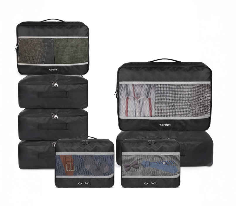 Craloft Packing Cubes Travel Organizer, Essentials Bag Pouches for Men and Women (2L, 4M, 2S)