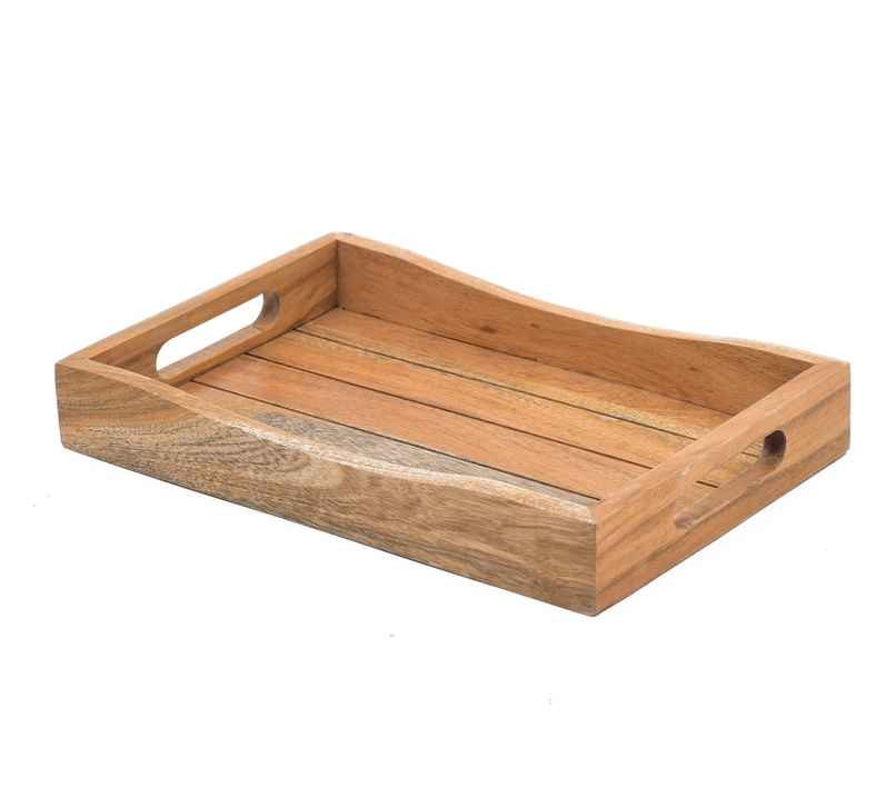 Sanjeev Kapoor by Oggn Wooden Taliya Ziri Tray 12x8 | Live Edge