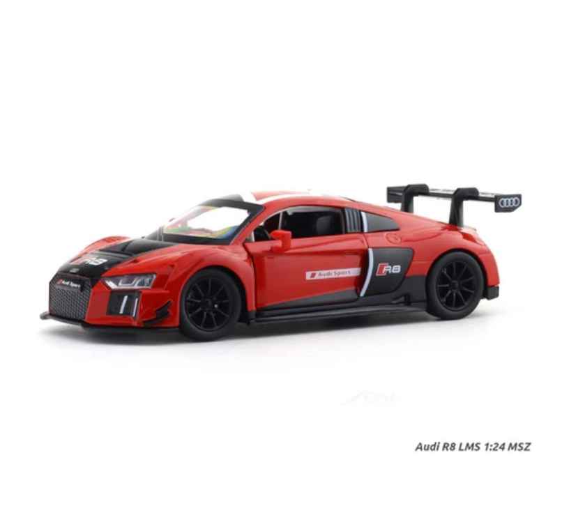 MSZ Licensed Audi R8 LMS Diecast Model Car Red 1:24 Scale Collectible Toy