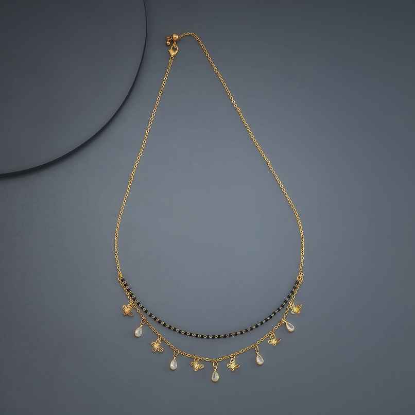 Kushal s Fashion Jewellery White Gold-Plated Zircon Trendy Mangalsutra | 441319