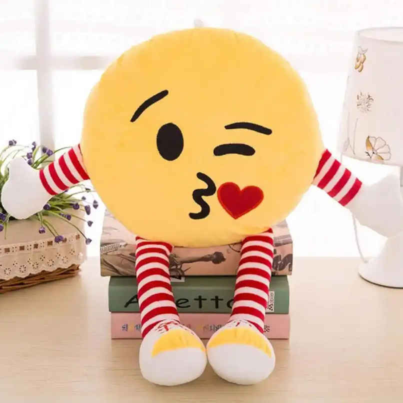 DearJoy Kissing Emoji Soft Toy - Yellow