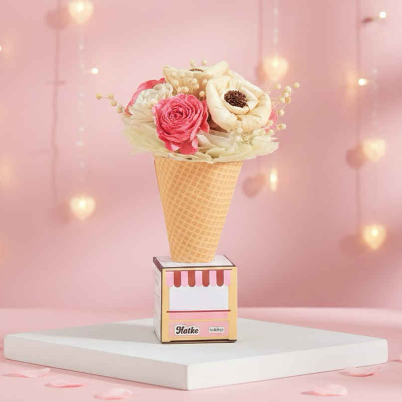 Sweet Blossom Love Waffle Cone Flower Bouquet | Ideal for Gifting | FNP