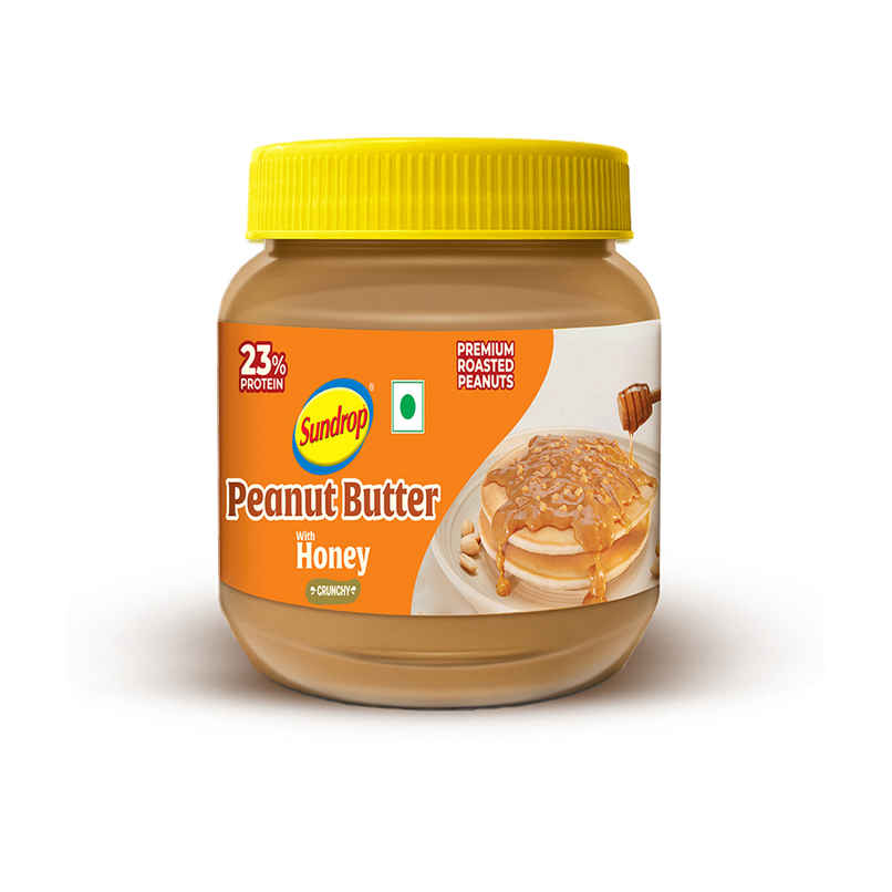 Sundrop Peanut Butter with Honey | Crunchy | 23% Protein |Premium Roasted Peanuts|No Preservatives