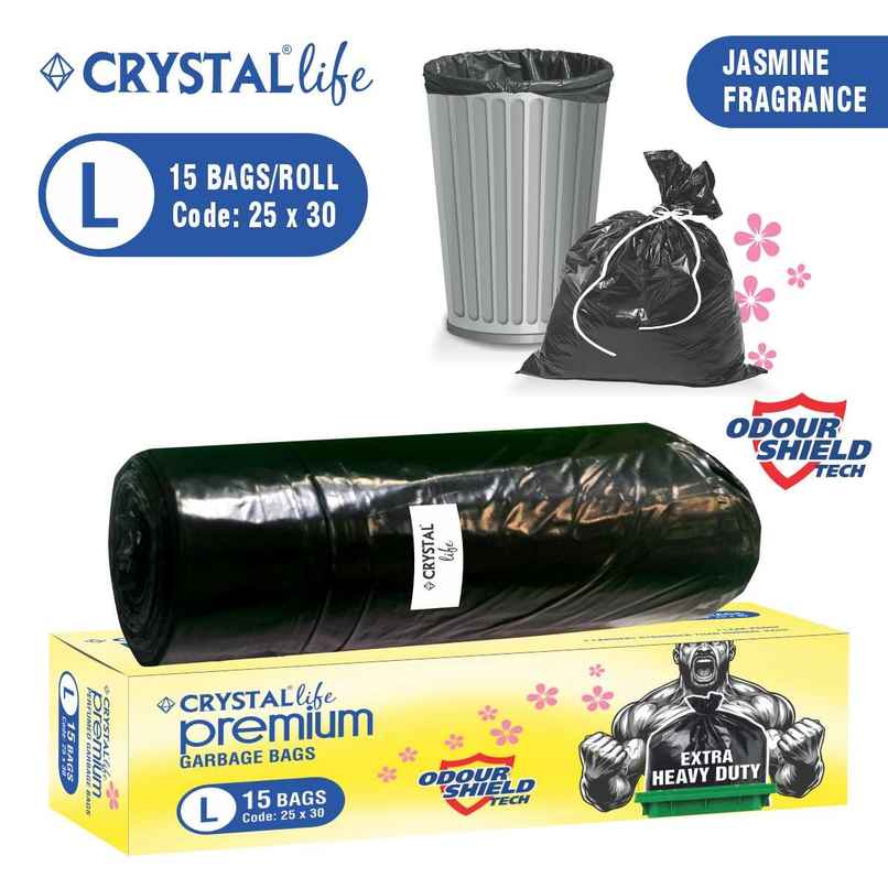Crystal Life Premium Garbage Bag Large Black
