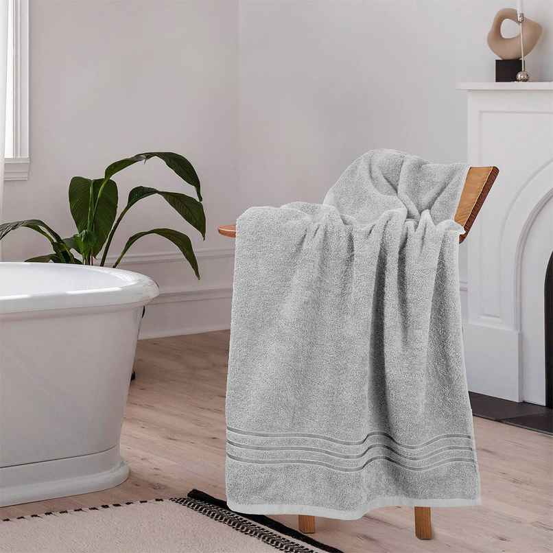 Home Elegance by myTrident Comfort Living Cotton Bath Towel | 70cm x 140cm | 400 GSM | Ice Grey