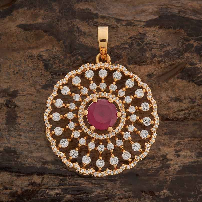 Kushal s Fashion Jewellery Ruby Gold-Plated Party Zircon Pendant | 436512