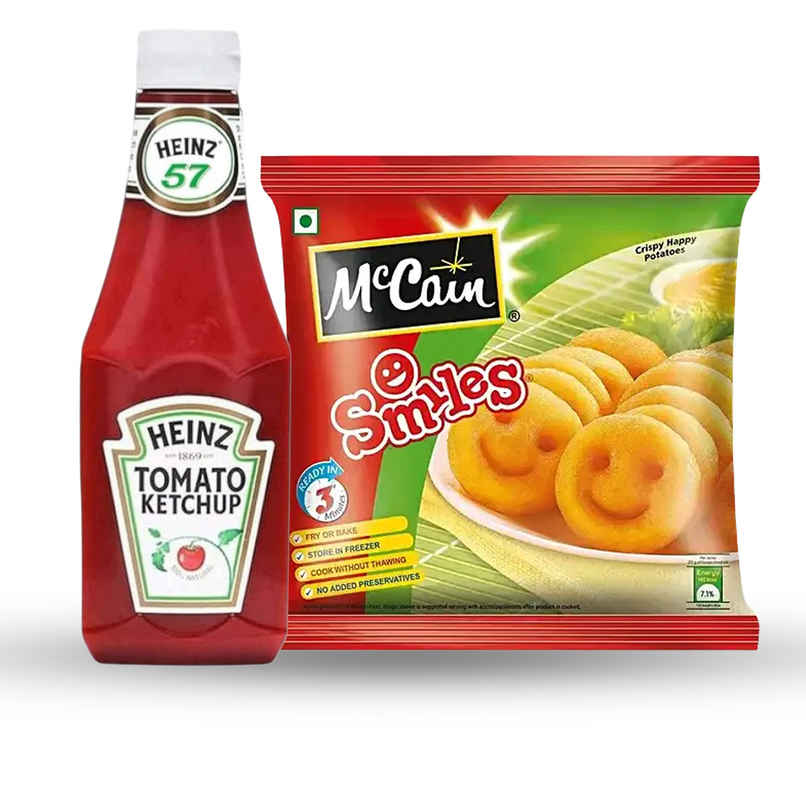 Heinz Tomato Ketchup (435g) & Mccain Smiles (415g) Combo Heinz Tomato Ketchup (435g) & Mccain Smiles (415g) Combo