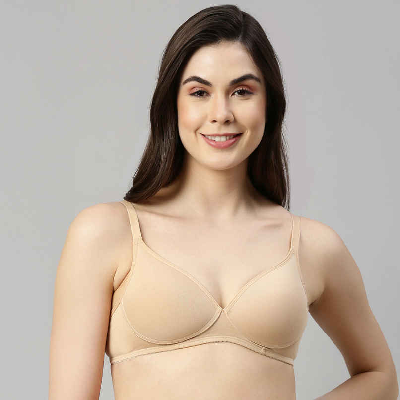 Enamor Women's A039 Perfect Coverage Cotton T-shirt Bra|Padded|Wirefree | Skin-34D