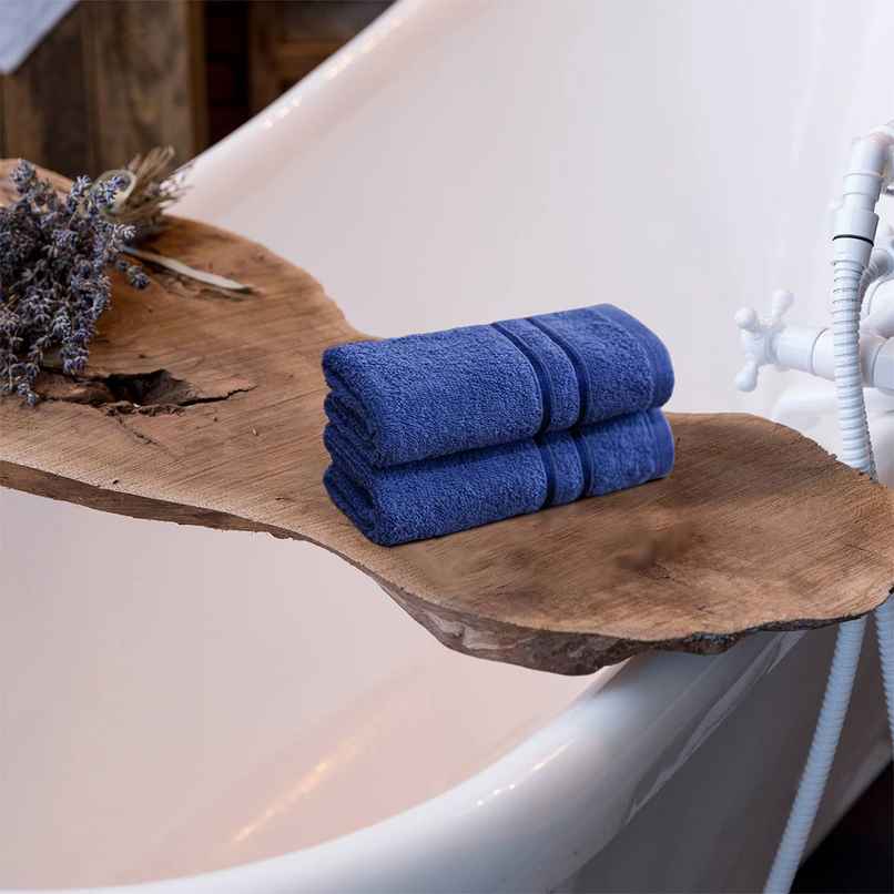 Home Elegance by myTrident Comfort Living 100% Cotton Hand Towel Set | 40cm x 60cm | 400 GSM | Navy Blue