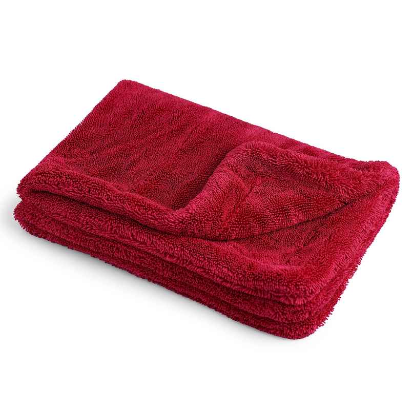ShineXPro Microfiber Car Cleaning Cloth - 1500 GSM | 40 x 60 cm | Twisted Loop | Edgeless Design | Red