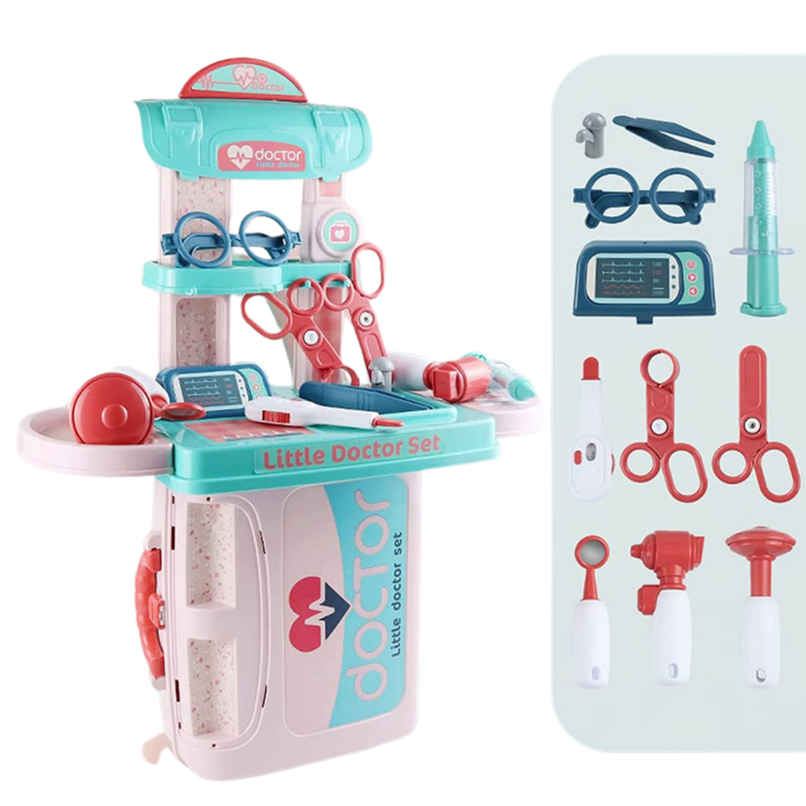 Fablue Portable Doctor Set with Convertible Suitcase and Accessories for Boys and Girls | 3+ years