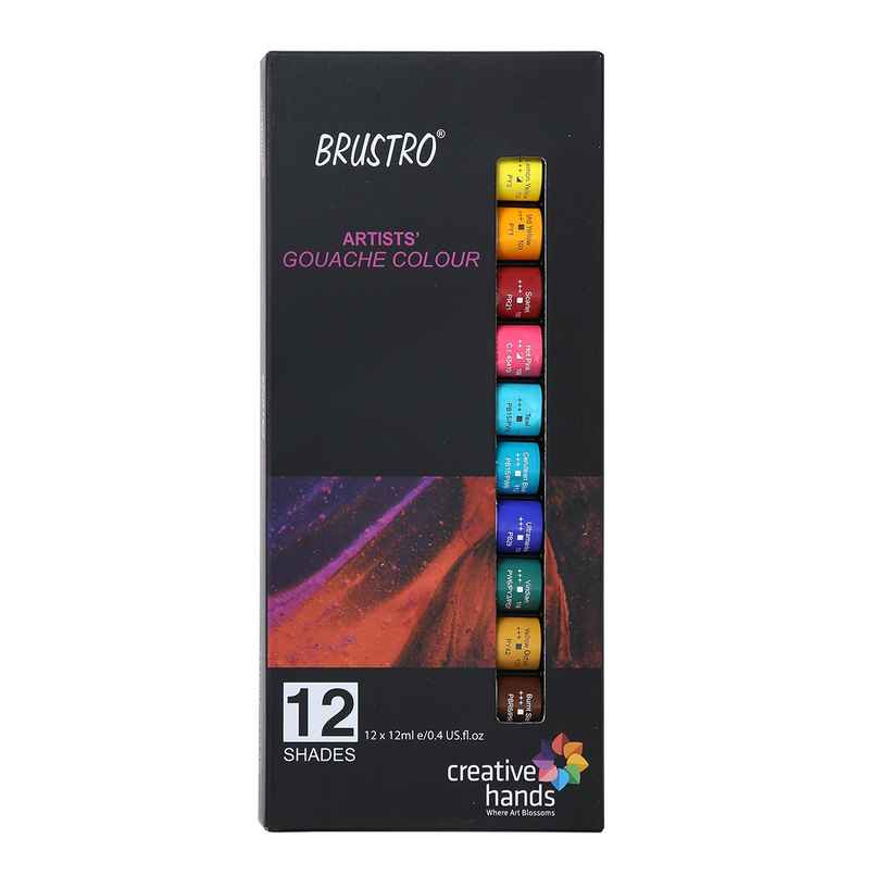 Brustro Artists Gouache Colour Set Of 12 Colours & 12Ml Tubes