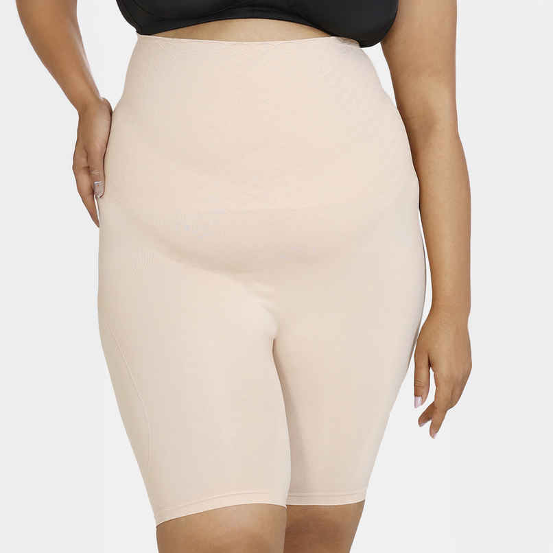 Zivame Women's All Day Highwaist Thigh Shaper | Skin - L