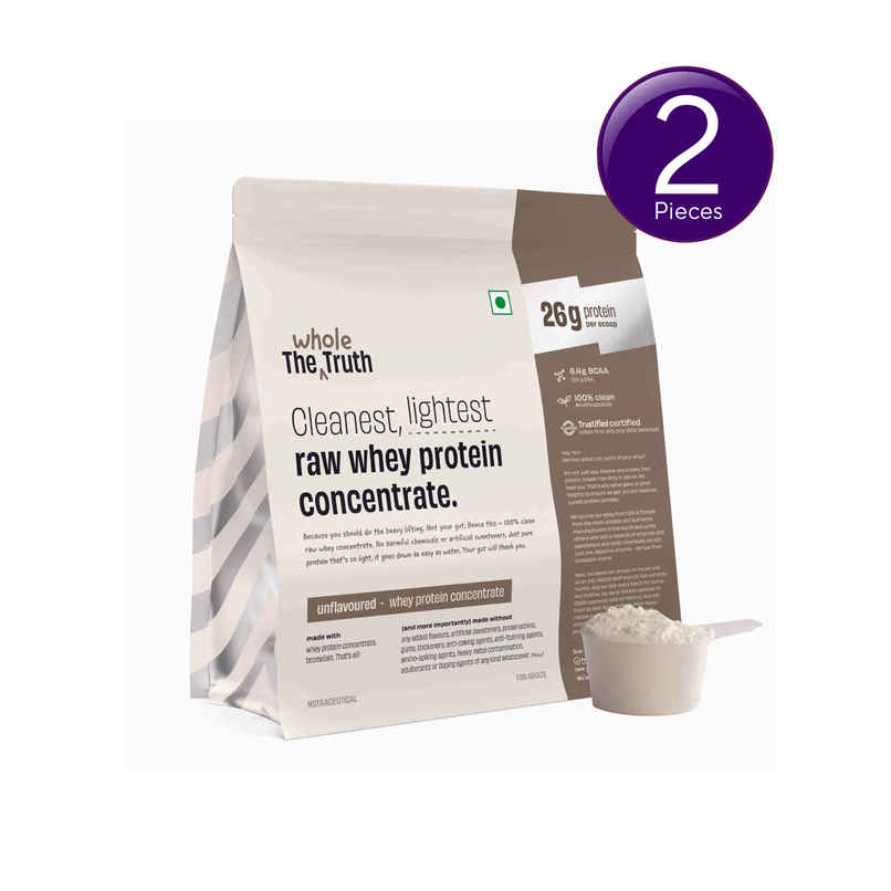 The Whole Truth Unflavoured Whey Protein Concentrate (26g Protein Per Scoop) Combo The Whole Truth Unflavoured Whey Protein Concentrate (26g Protein Per Scoop) Combo