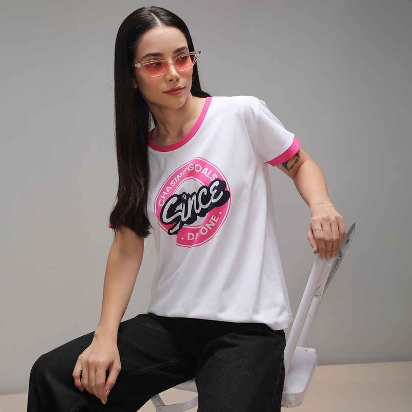 Dillinger Women's Short Sleeve Boxy Regular Printed T-shirt | White - S