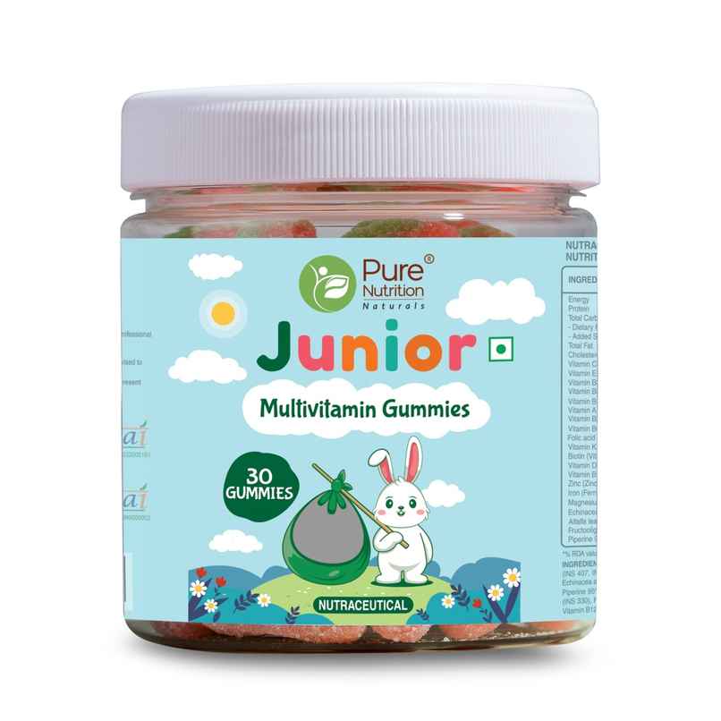 Pure Nutrition Kids Multivitamin Gummies with Ashwagandha Vitamin B & Lysine -Strawberry Flavor