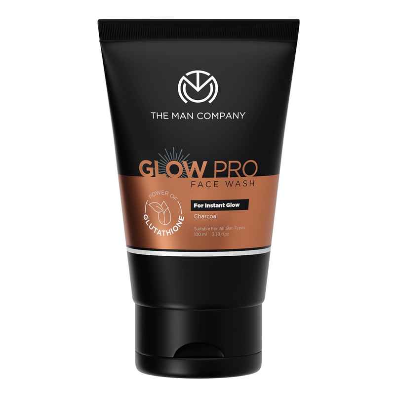 The Man Company Glow Pro Face Wash For Men Enriched with Glutathione, Charcoal | Instant Glow, Deep Cleansing & Evens Skin Tone