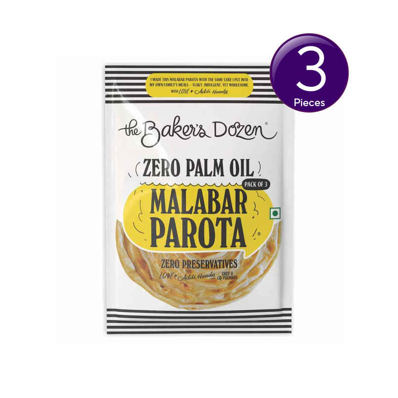 The Baker's Dozen Zero Palm Oil Malabar Parota | Wheat Paratha | Ready to Eat | Ready to Cook Combo   