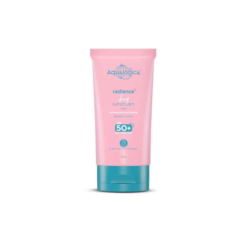 Aqualogica Radiance+ Dewy Lightweight Sunscreen Gel SPF 50+ PA+++ for Oily & Acne-Prone Skin