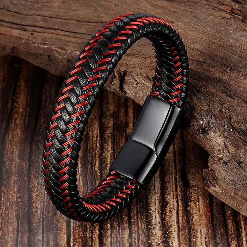 Fashion Frill Men's Wraparound Bracelet Black Regular