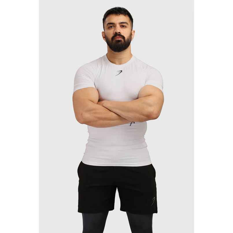 Fuaark Men's Compression GYM T-shirt | White - M
