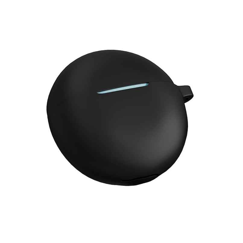 Sounce Silicone Case Cover for Oppo Enco Buds 2 | Shockproof | Non-Slip Grip With Carabiner | Black