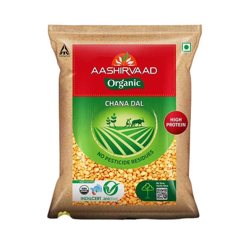Aashirvaad Organic Chana Dal (Split) | Truly Organic Chana Dal Rich in Protein