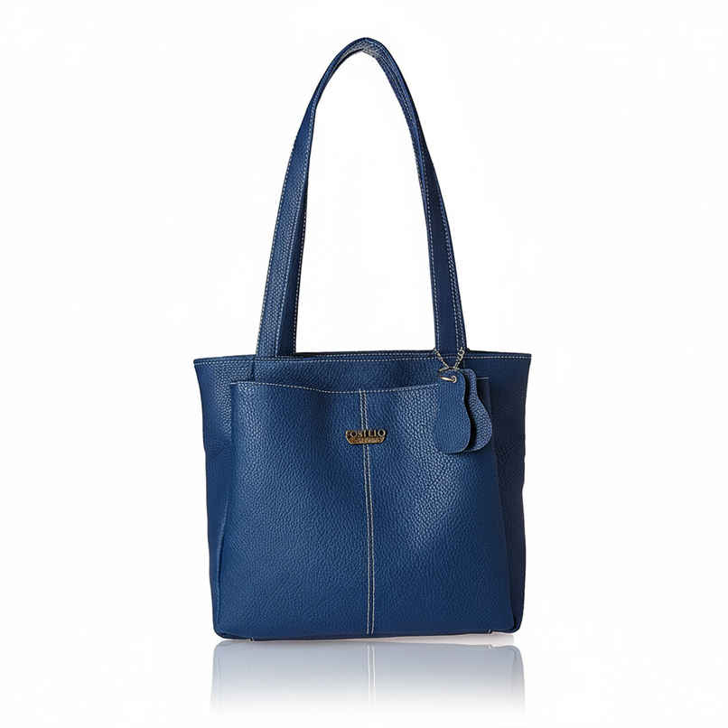 Fostelo Women's Vegan Leather Florence Handbags Shoulder Hobo Bag Ladies Purse | Blue | Large