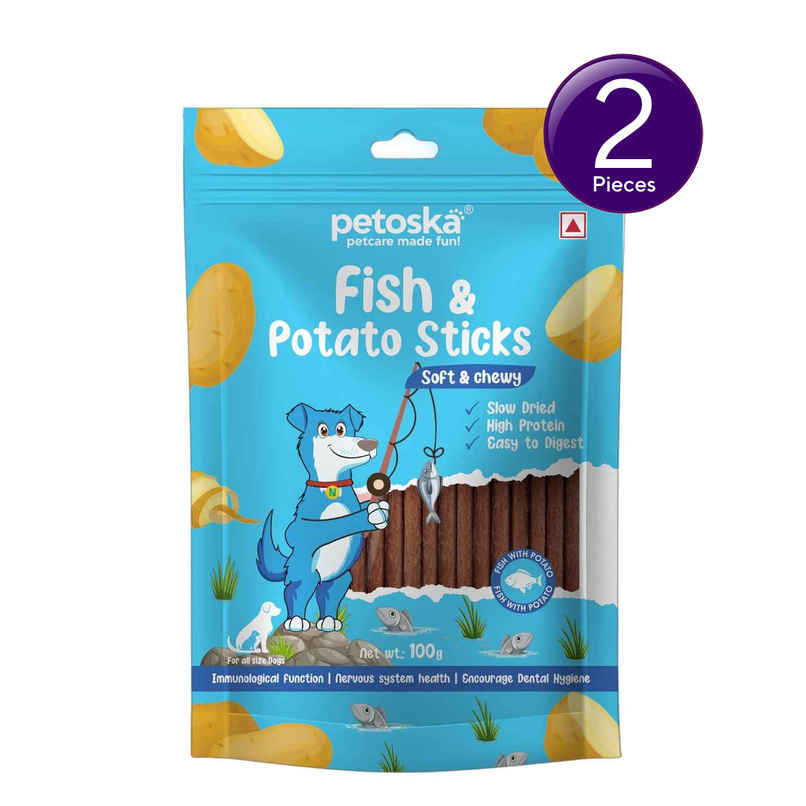 Petoska Dog Treats Potato Fish Sticks Combo