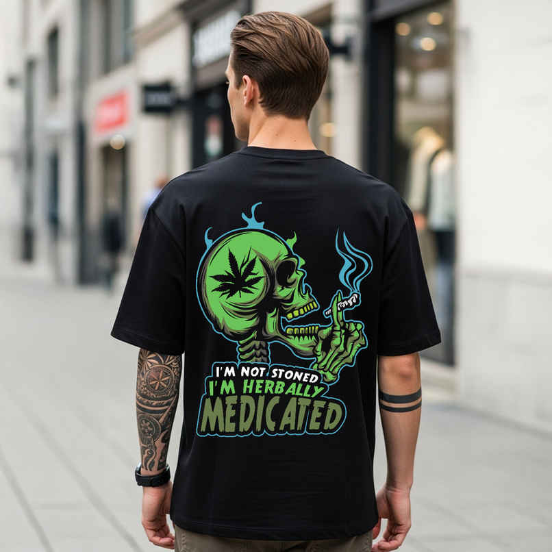 BENNY BROOKS Men's Round Neck half sleeve Oversized T-shirt |AA(ARN)BLACK144 | Black - M