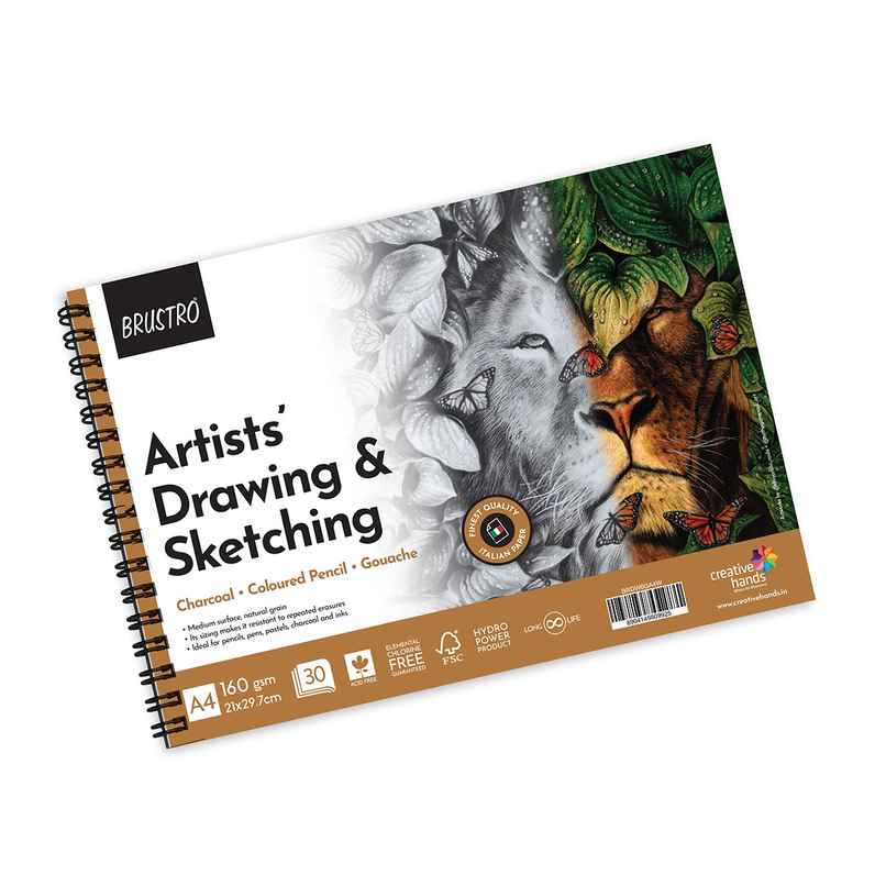 Brustro Artists Drawing & Sketching Wiro Paper Pad A4-160Gsm | 30 Sheets