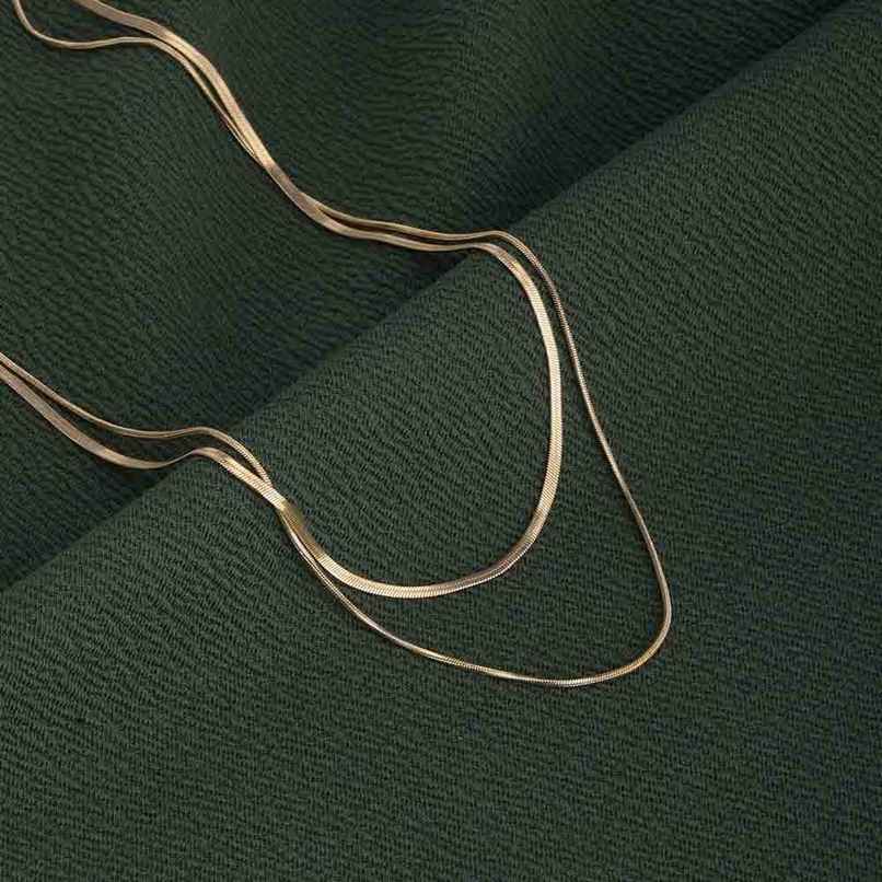 Palmonas Plain Chain Two Layer Necklace For Womens | Waterproof And Anti-Tarnish