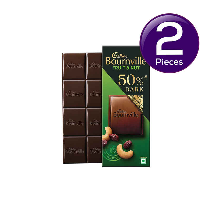 Cadbury Bournville Fruit & Nut 50% Dark Chocolate Bar Combo