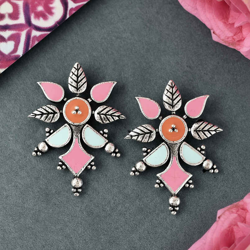 Voylla Bagh E Fiza Floral Pattern Subtle Earrings