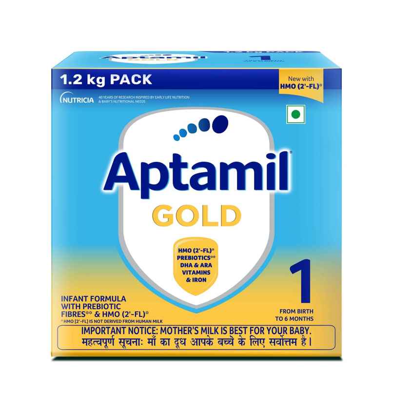 Aptamil Gold Infant Formula Milk Powder For Babies - Stage 1 With Hmo | 2-Fl | Large Pack