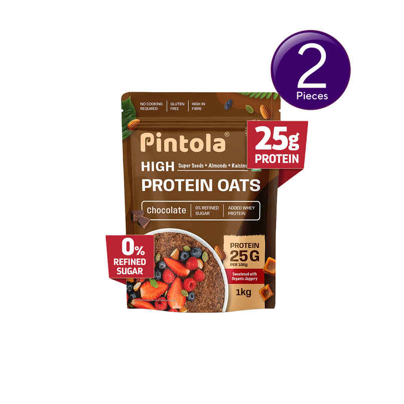 Pintola High Protein Oats Dark Chocolate With Almonds Raisin Pumpkin And Chia Seeds Combo