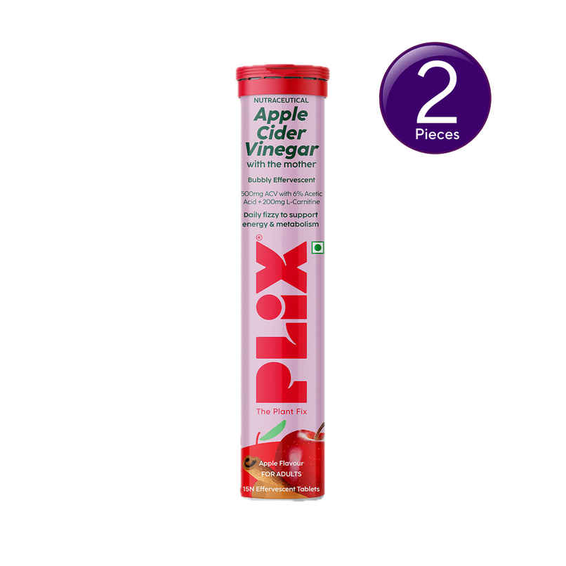 Plix Apple Cider Vinegar L-Carnitine Effervescent for converting fat into energy - Pack Of 1 Combo
